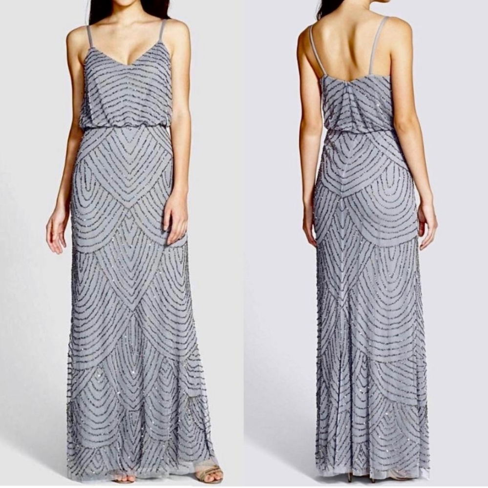 Adrianna Papell long beaded dress